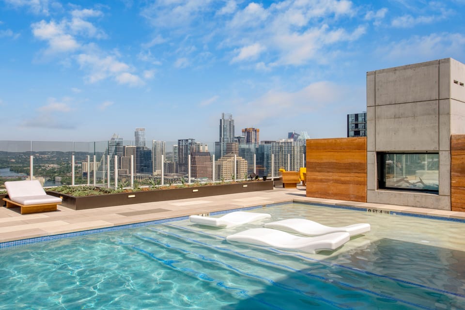 Shared rooftop pool.