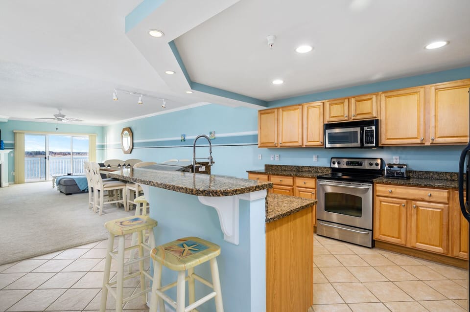 There is plenty of beautiful countertop space, great for all your cooking needs.