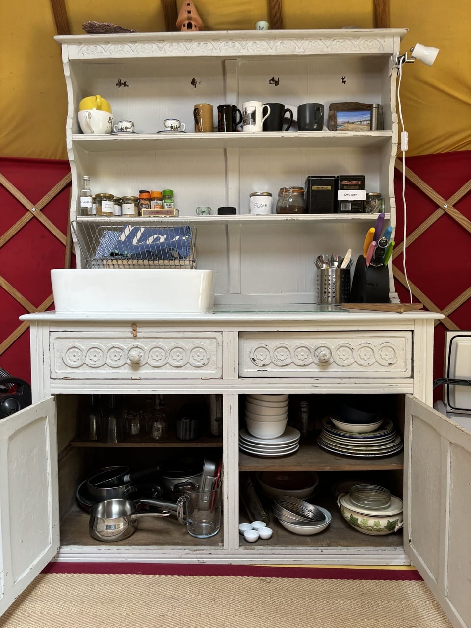 Cai's handed painted kitchen cupboard