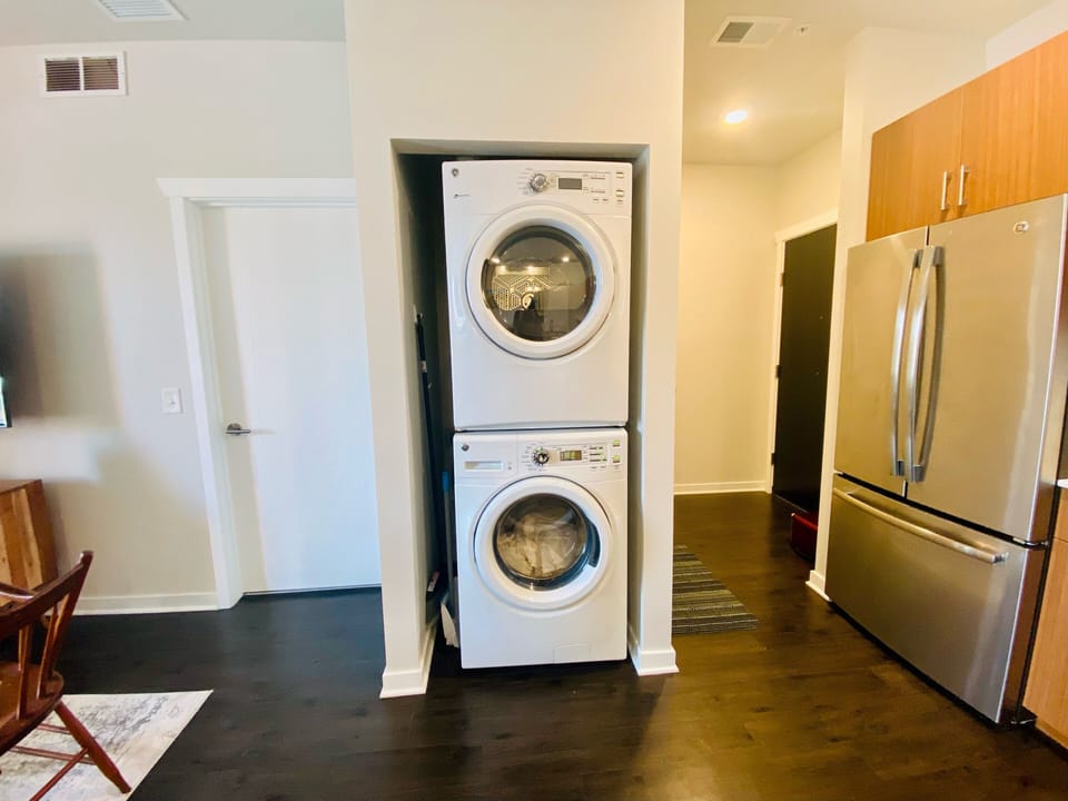 New washer and dryer in unit