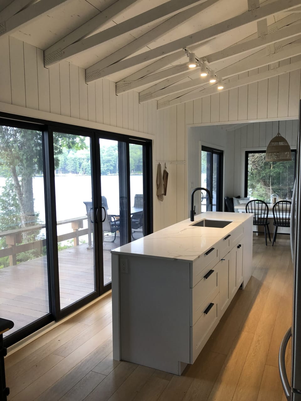 Open concept with fantastic water views. 