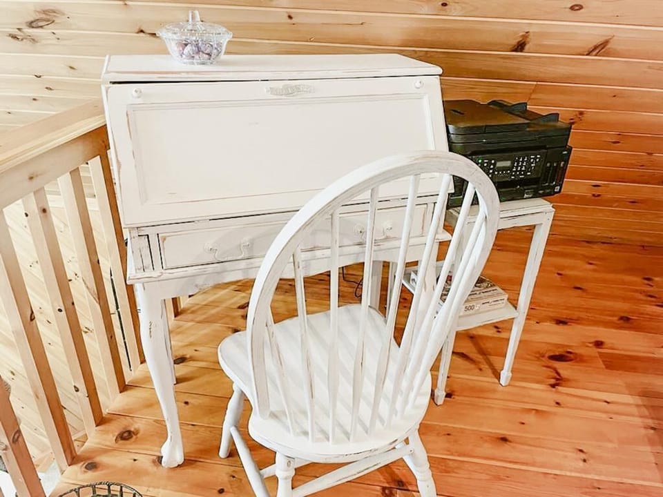 Work space desk and wireless printer 