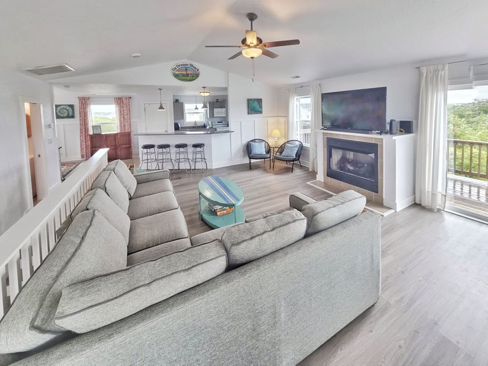 Living, Dining, and Kitchen areas are all conveniently on the top floor