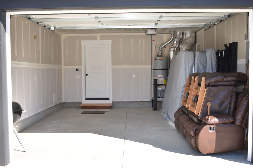 room for 1 vehicle, but some items are temporarily being stored- sorry! :(