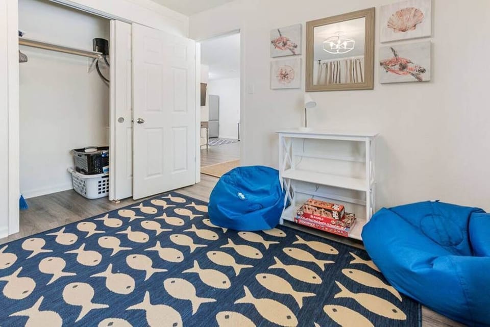Cozy bean bag chairs, perfect for kids to relax and unwind.