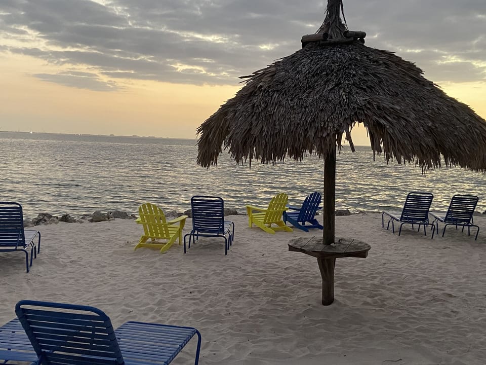 View sunset from the private beach area