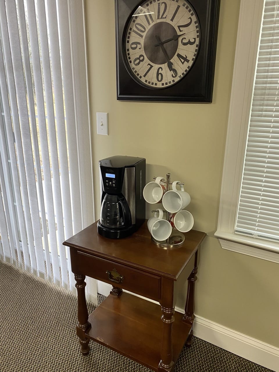 coffee station for downstairs guests
