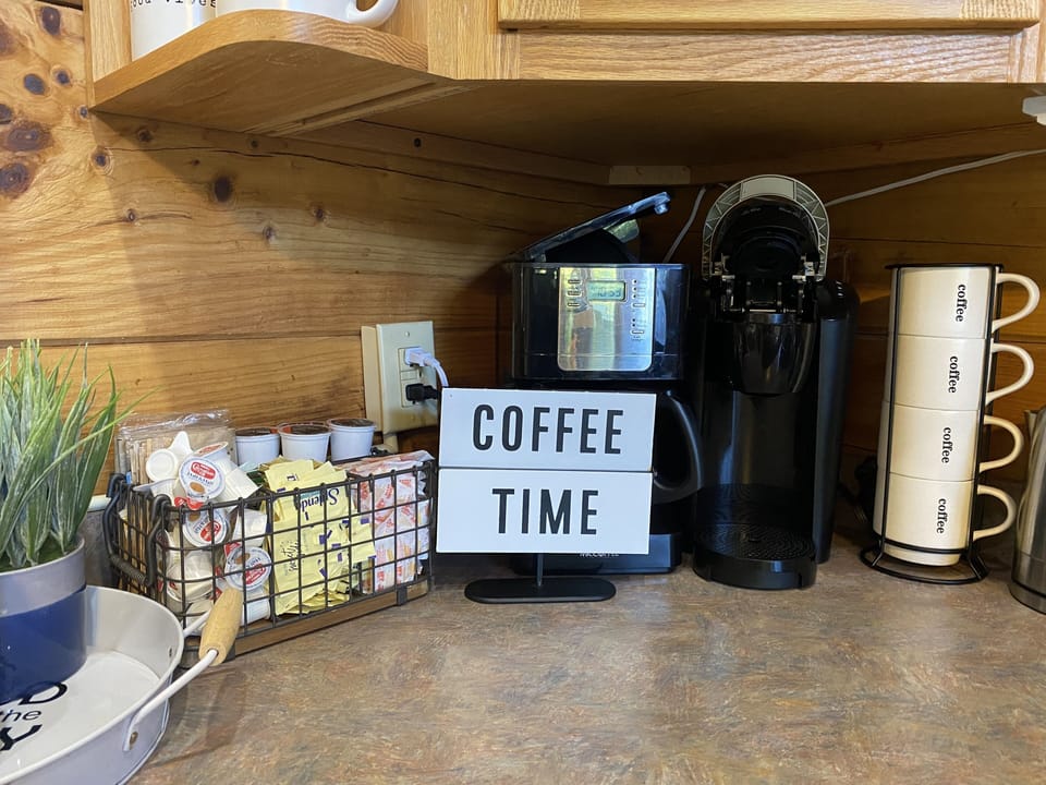 We provide a Keurig machine and drip coffee maker. 