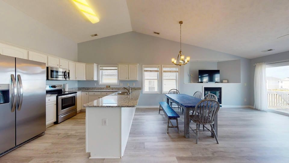 Kitchen and dining area on second floor