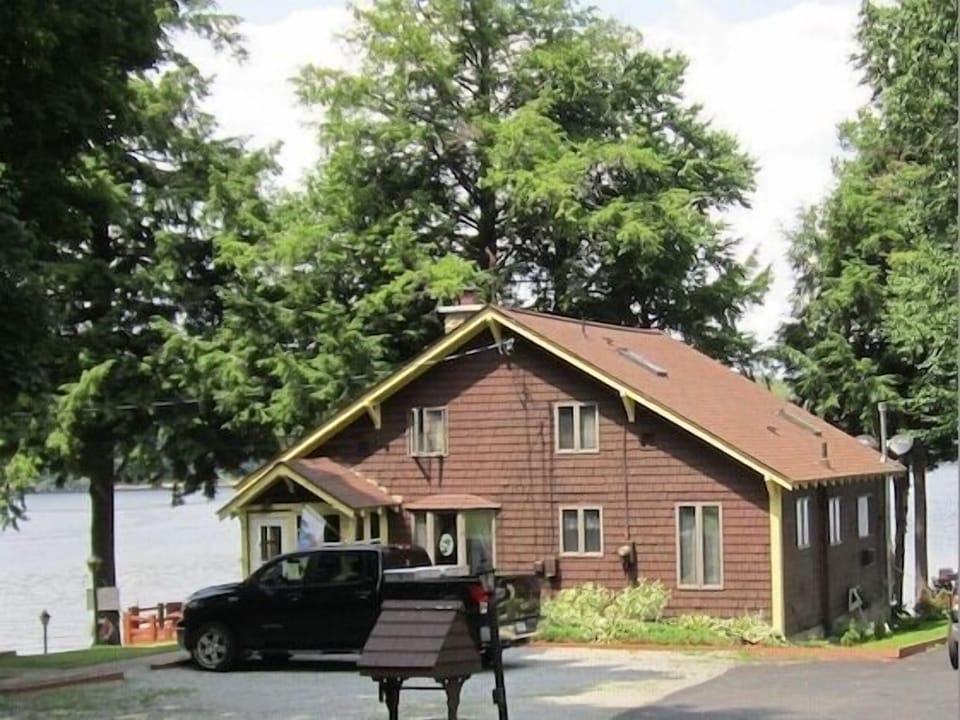 Lake House from parking lot overlooking lake