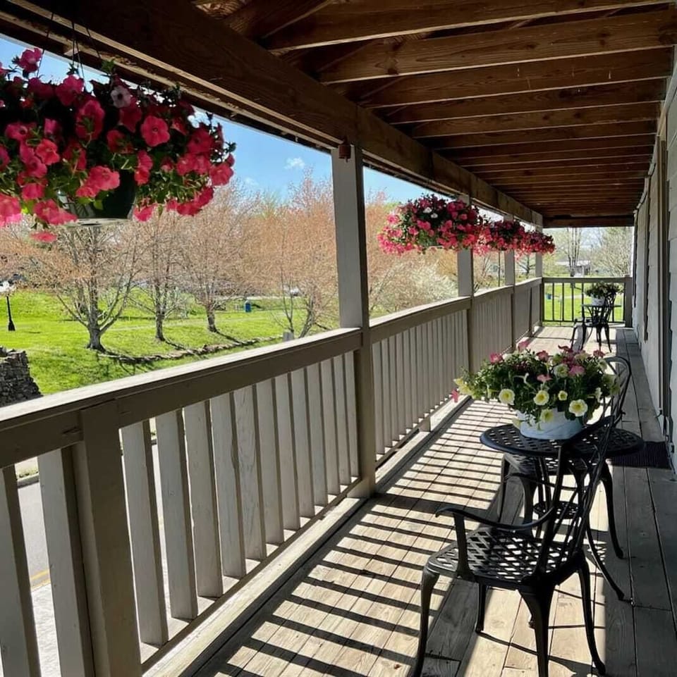 Balcony off of living room.