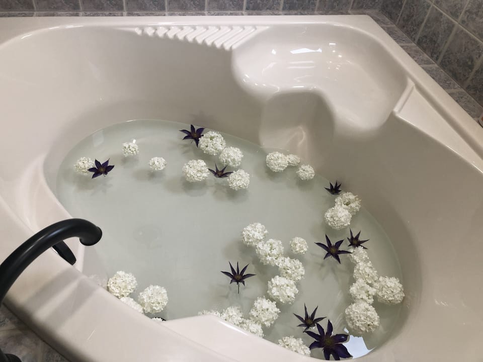 Flower bath for a special occasion.