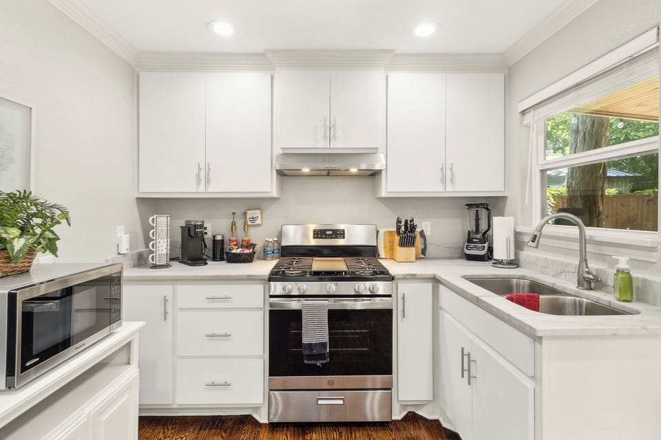 Gas stove for cooking with coffee bar