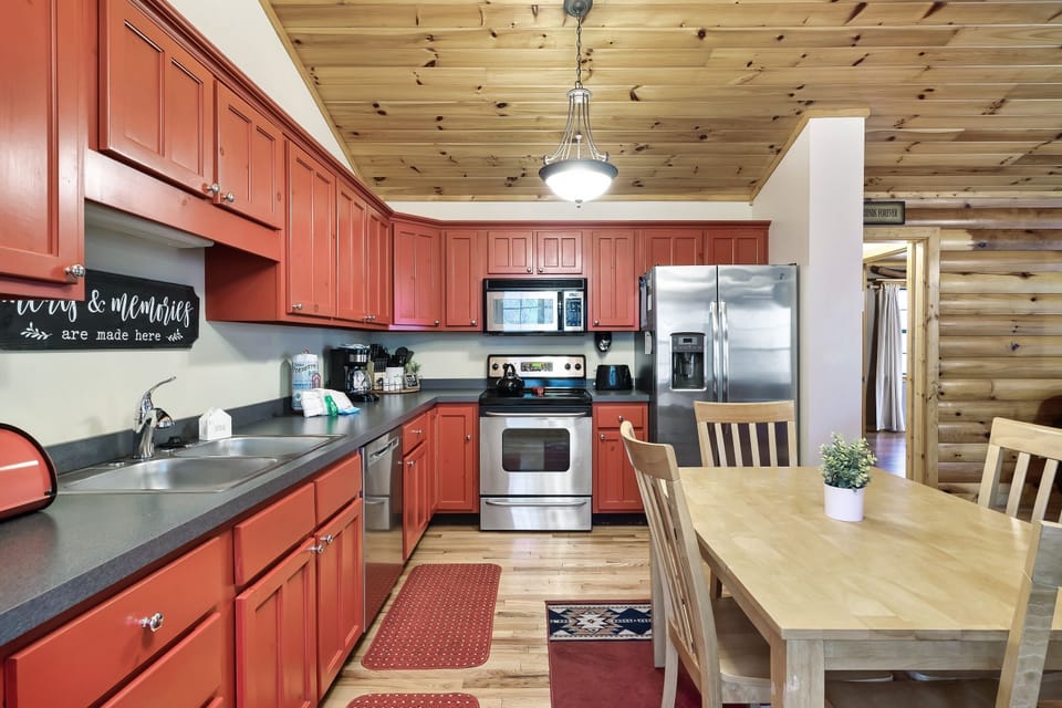 Well equipped kitchen has all the essentials.