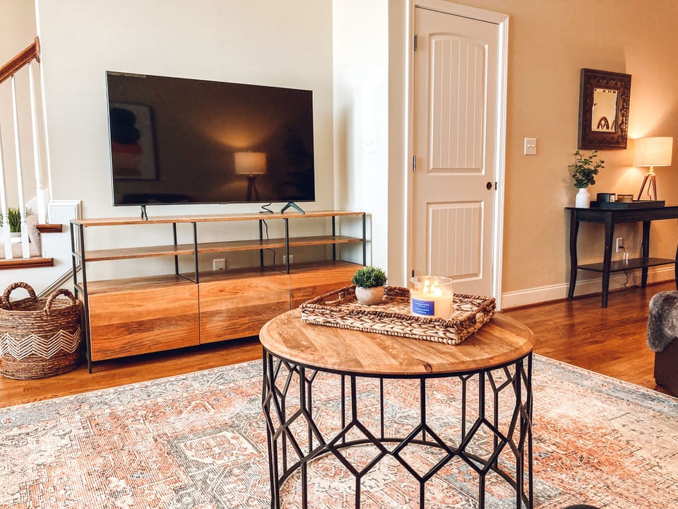 Cozy living area with reclining theater seating