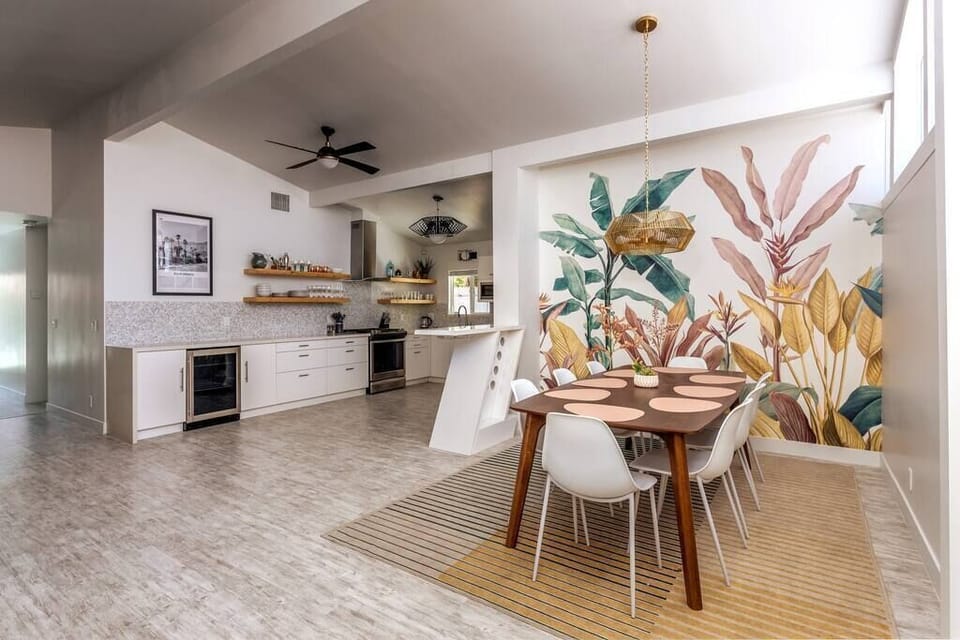 Dining room and kitchen