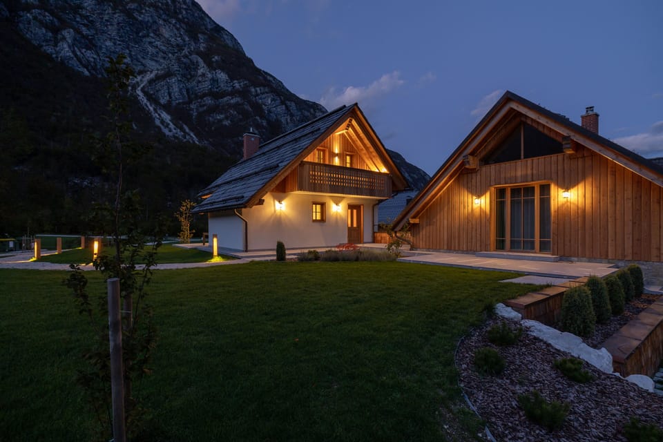 Alpine SPA Chalet at Lake Bohinj, surrounded by Julian Alps. 
