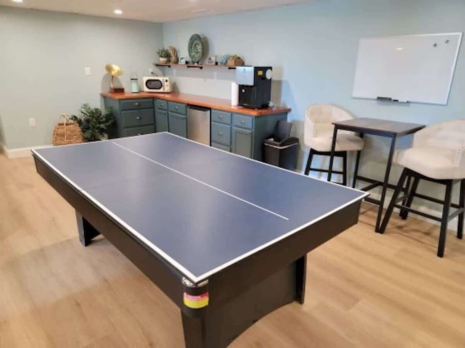 Game room in the basement