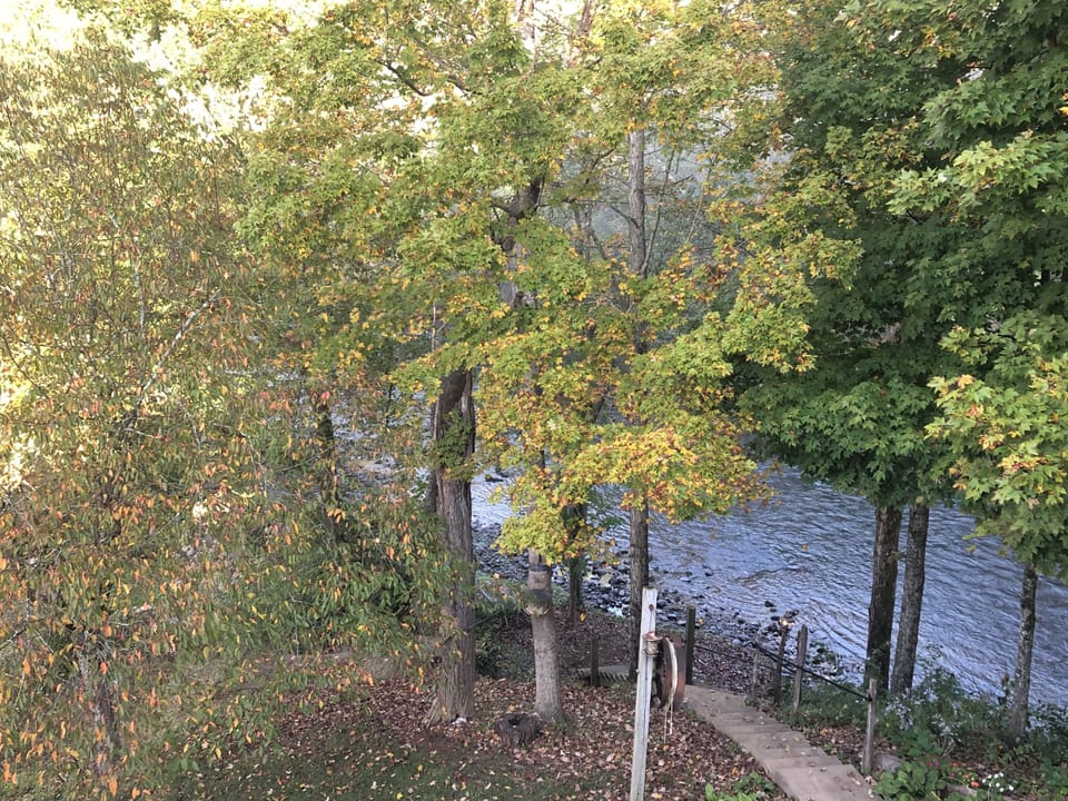 Access steps to river.