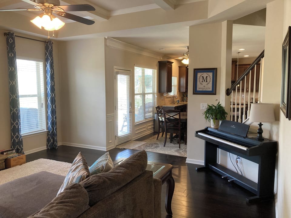 Open concept living room and kitchen/dining