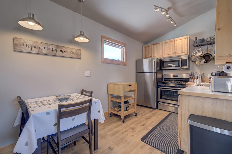 kitchen and dining area