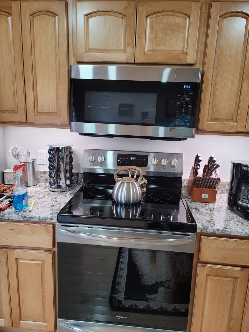 kitchen stove and microwave 