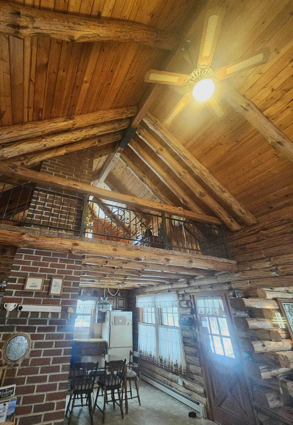 View of Kitchen and Loft from Living Room