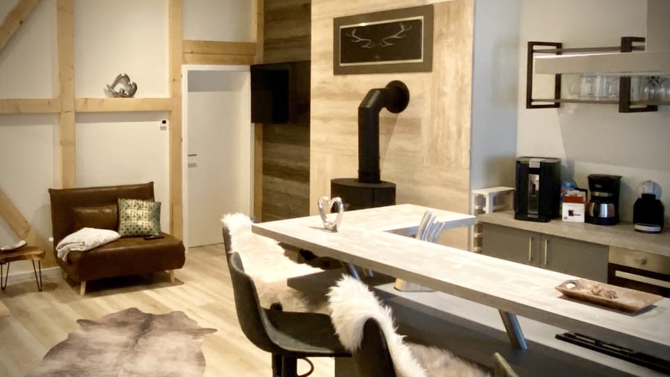 living room with fireplace
