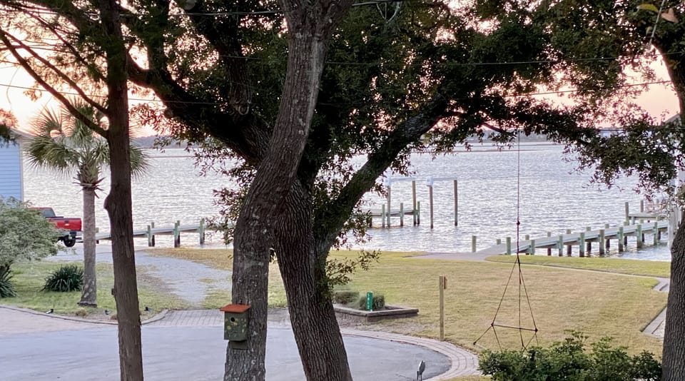 View from the front of the home of the Bougue Sound.  Beautiful colors!