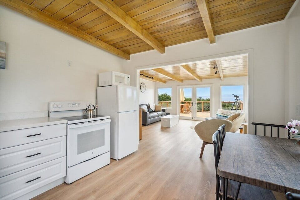 Great space for casual dining with views to deck and beyond