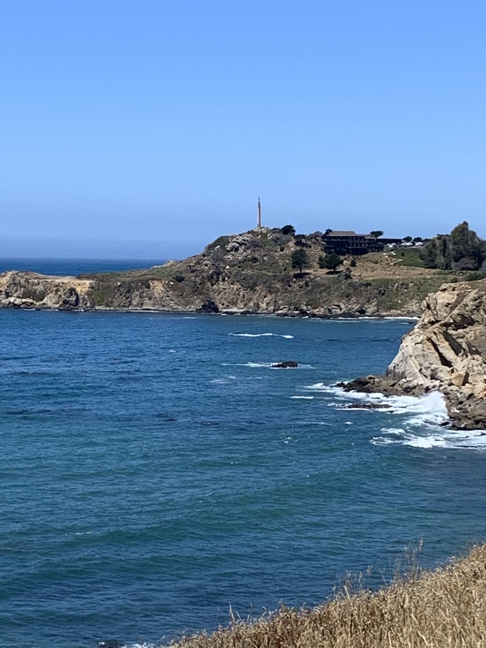 View from bluffs, famous Peace Obolisk at Timber Cove Lodge 