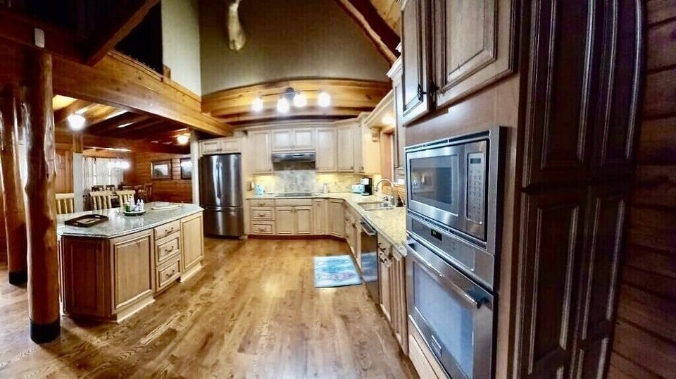 Large kitchen, granite counter tops, Induction stove, microwave, coffee maker