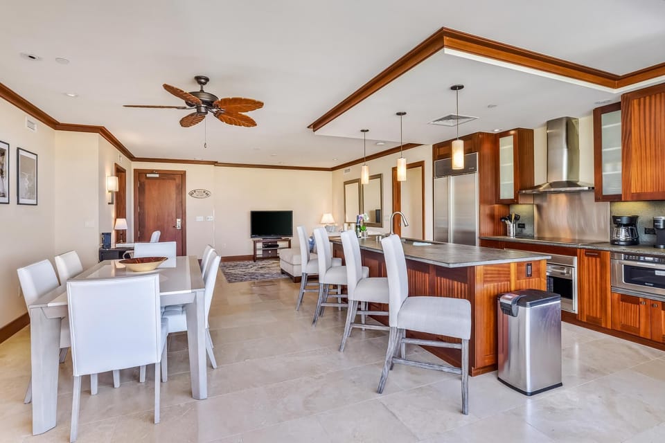 dining and kitchen area