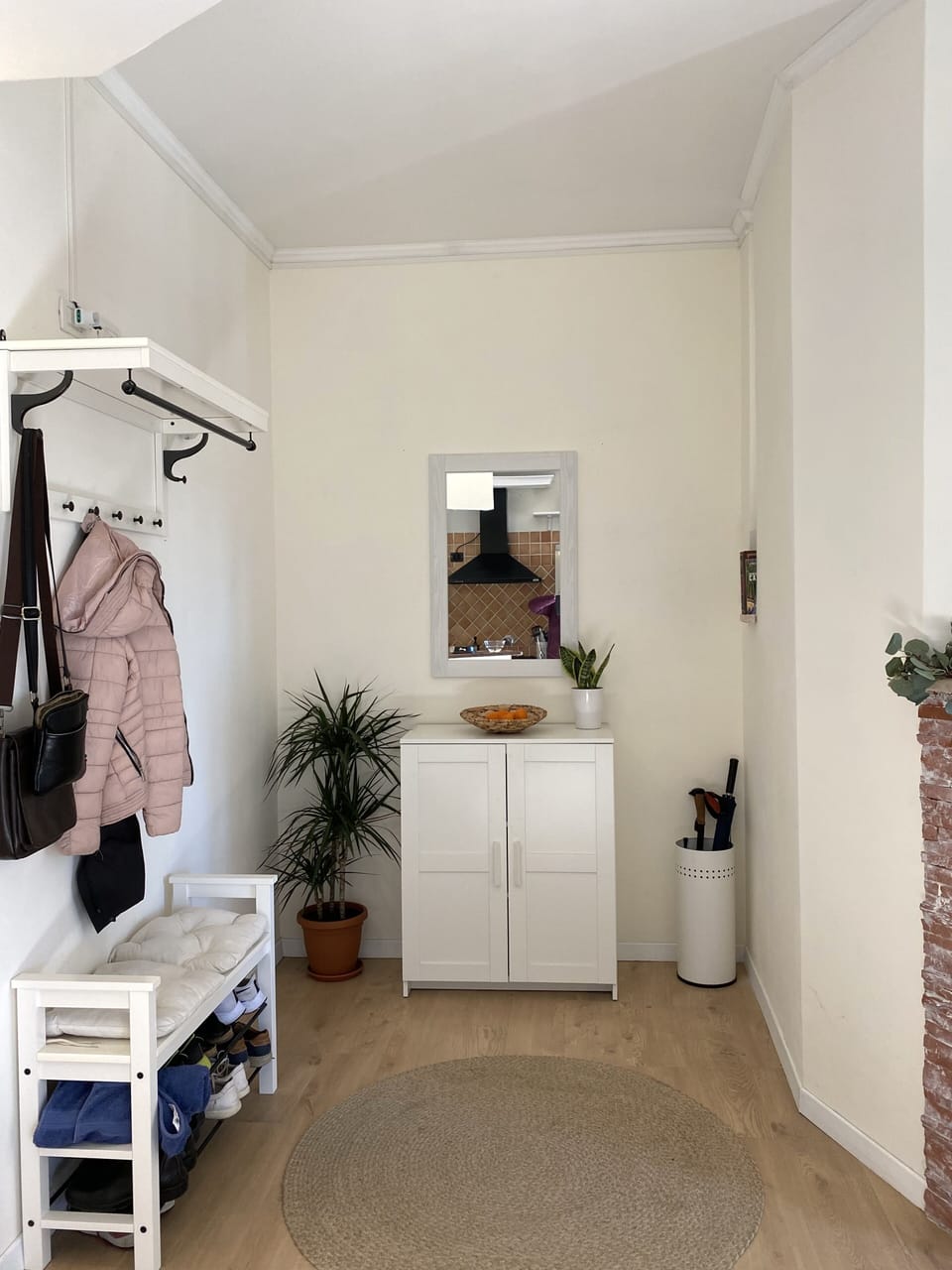 A place to leave shoes, jackets, etc - keeps the house clean and clutter-free!