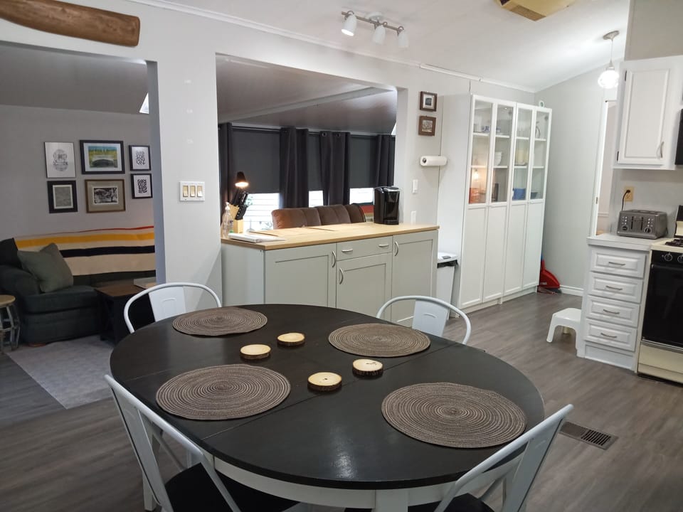 Kitchen and dining table.