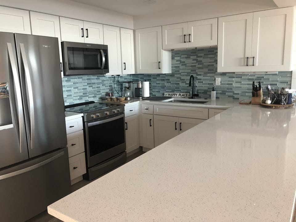 Modern appliances and well very stocked. 