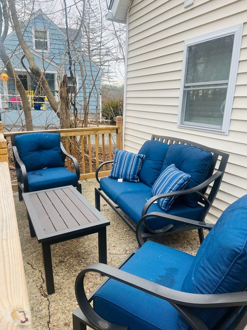 Cozy back deck seating
