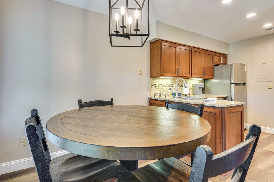 Dining Area | Fully Equipped Kitchen | Main Level
