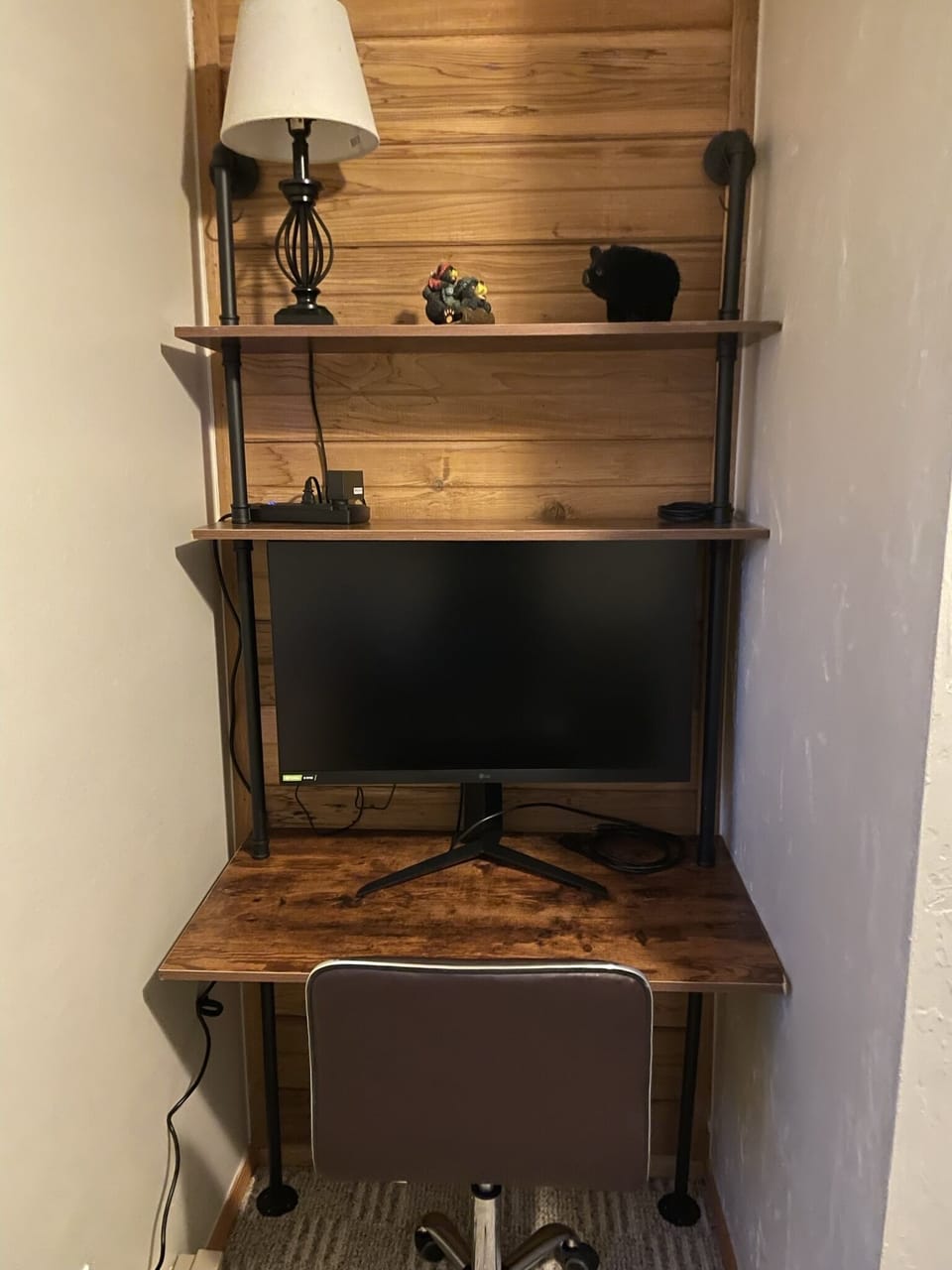 Workspace with monitor available to use for remote working.