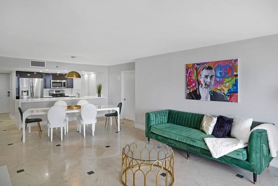 Living area, Roku streaming tv, balcony access