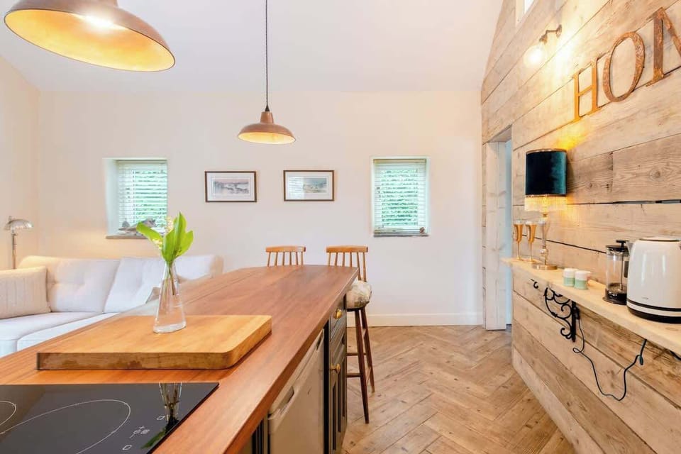 Eating at the breakfast bar