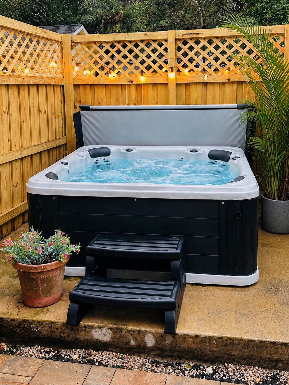 Outdoor spa tub