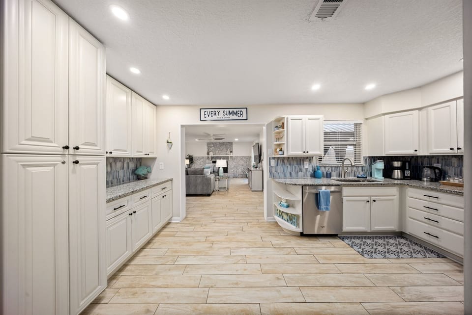 Sleek kitchen with ample counter space and a clean, modern design