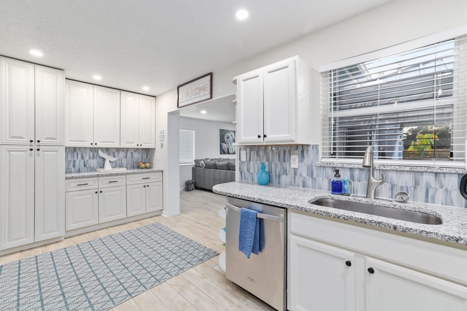 Sleek kitchen with ample counter space and a clean, modern design