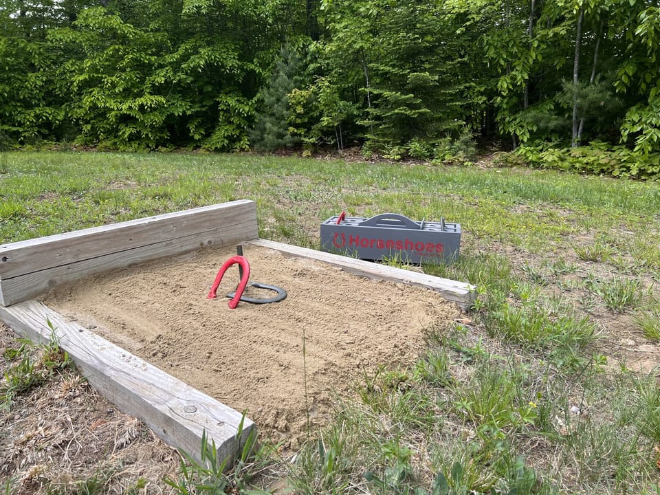 Play horseshoes on a regulation size horseshoe pit! 