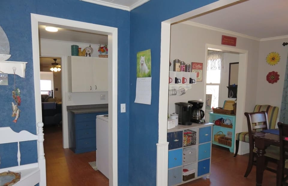 Entry kitchen, dining room, coffee bar