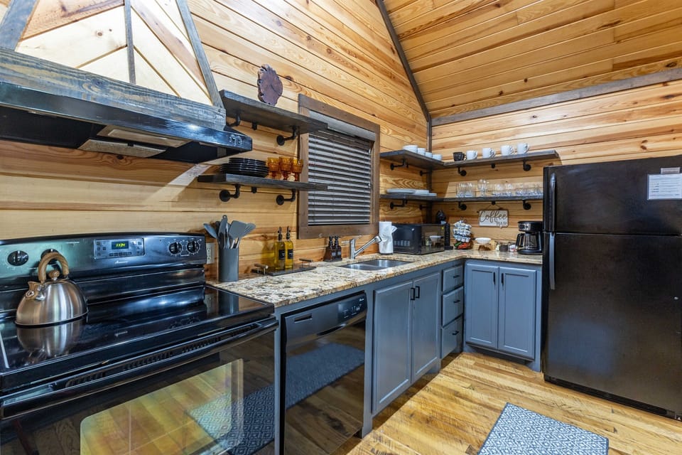 Stocked kitchen for cooking full meals