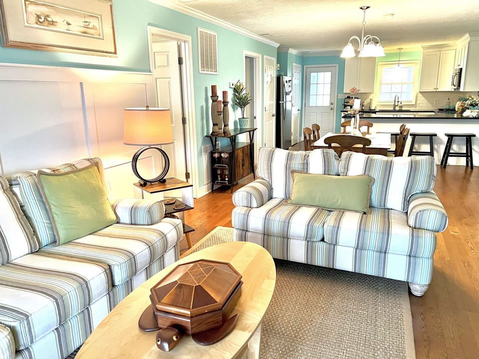 Living Room with large smart screen TV