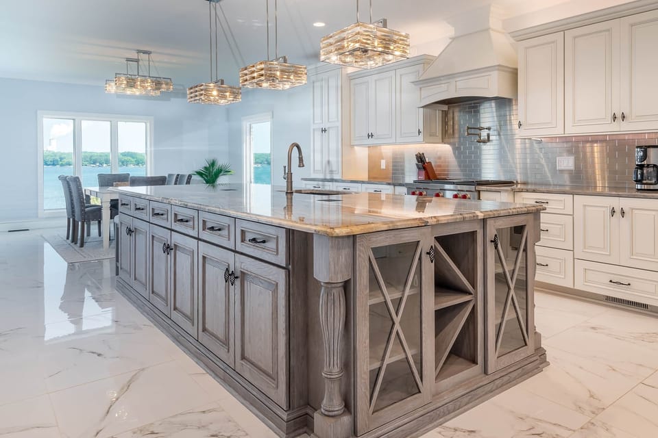WOW look at this kitchen with extra large center island.