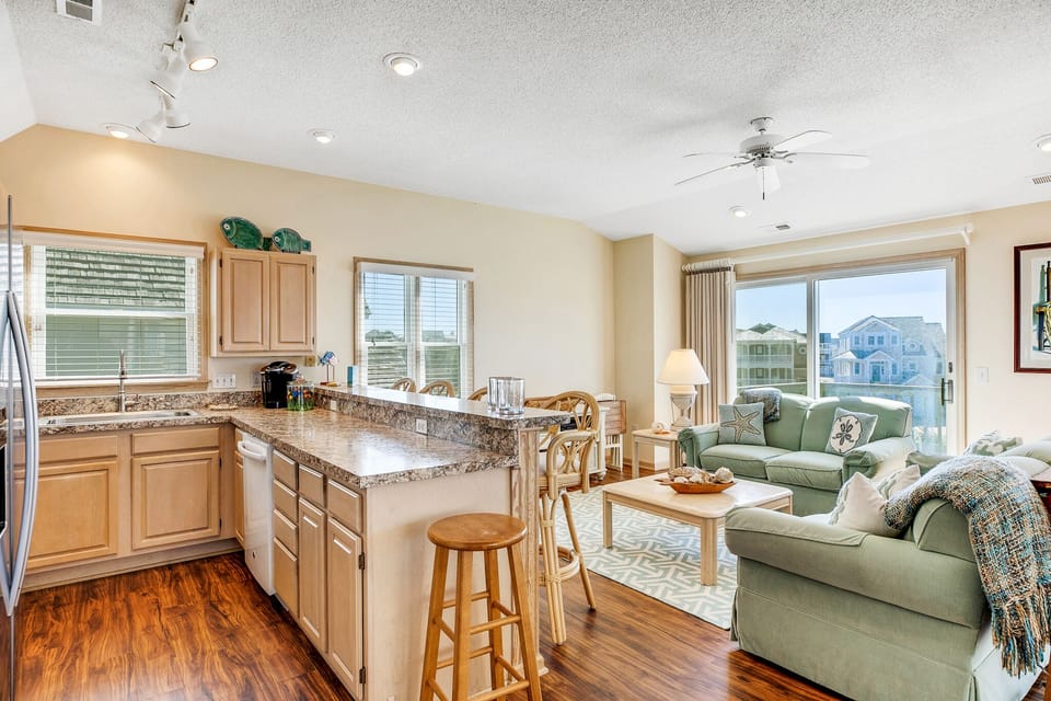 W03: Serenity Now | Top Level Living Area and Kitchen